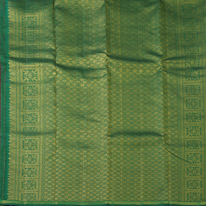 Hayagrivas Handloom Brown Kanjivaram Silk Saree KBF210E22-1