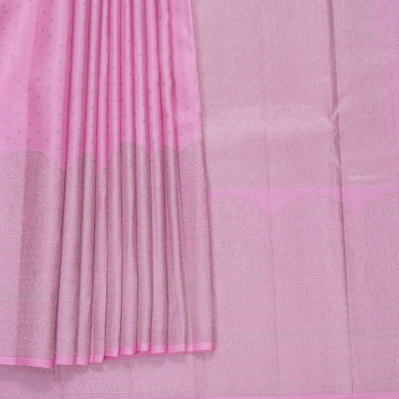Hayagrivas Handloom Rose Pink Kanjivaram Silk Saree KBF210E31-1