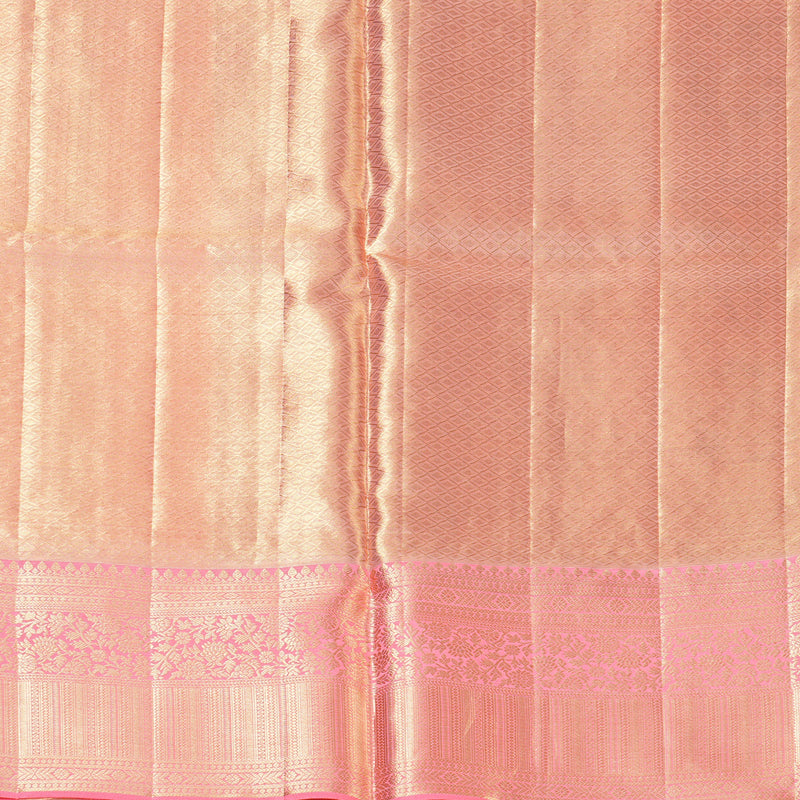 Hayagrivas Handloom Peach Pink Kanjivaram Silk Saree KBF210E33-1