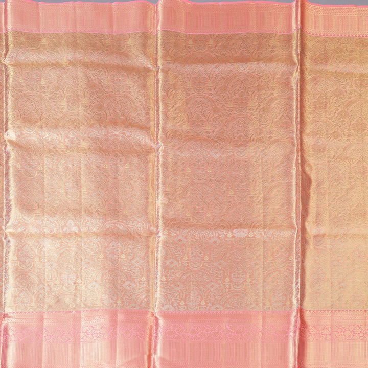 Hayagrivas Handloom Peach Pink Kanjivaram Silk Saree KBF210E33-1