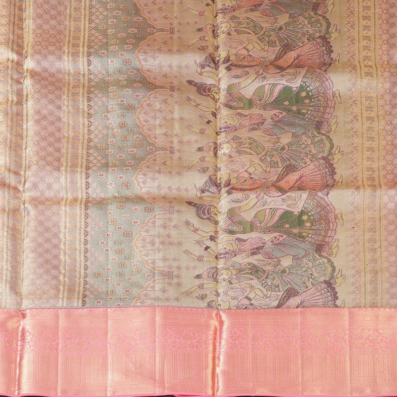 Hayagrivas Handloom Peach Pink Kanjivaram Silk Saree KBF210E33-1