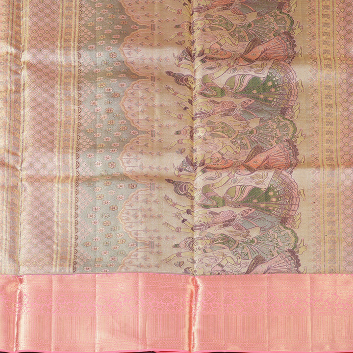 Hayagrivas Handloom Peach Pink Kanjivaram Silk Saree KBF210E33-1