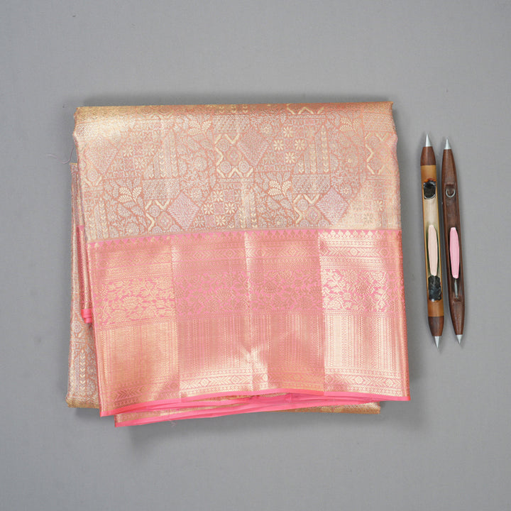 Hayagrivas Handloom Peach Pink Kanjivaram Silk Saree KBF210E33-2