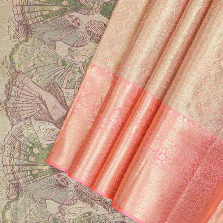 Hayagrivas Handloom Peach Pink Kanjivaram Silk Saree KBF210E33-2