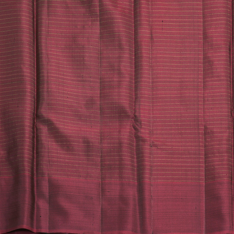 Hayagrivas Handloom Dark Green Kanjivaram Silk Saree with Beetroot Shade Border KBF210E35-1