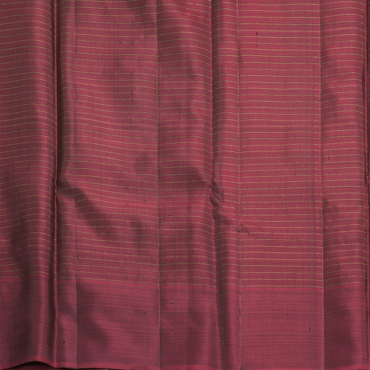 Hayagrivas Handloom Dark Green Kanjivaram Silk Saree with Beetroot Shade Border KBF210E35-1