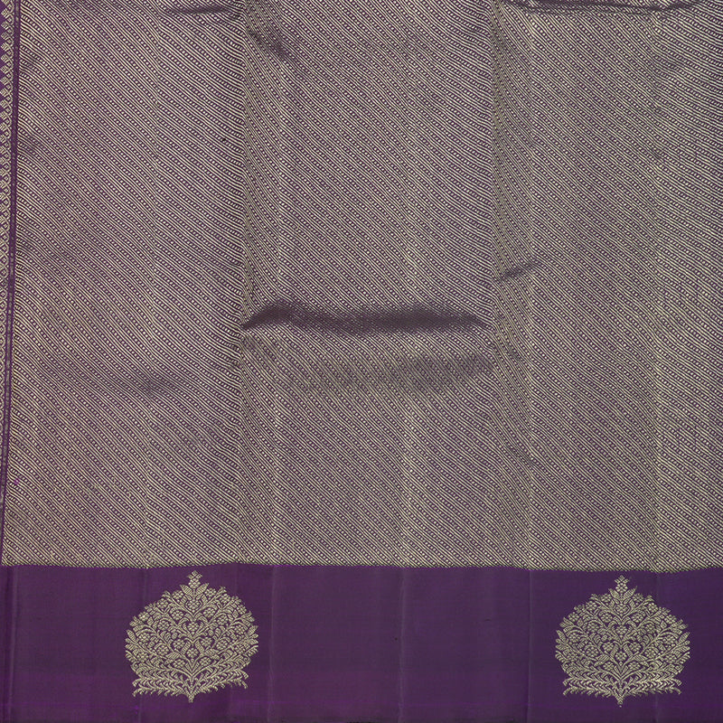 Hayagrivas Handloom Rust Orange Kanjivaram Silk Saree with Purple Border KBF210E35-4