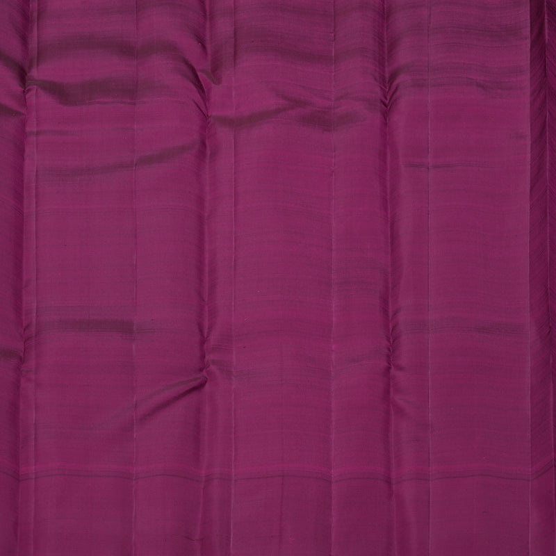 Hayagrivas Handloom Pinkish-Orange Kanjivaram Silk Saree with Purple Border KBF210E36-1