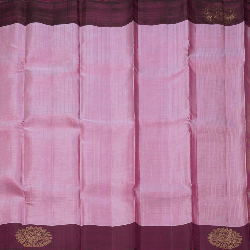 Hayagrivas Handloom Onion Pink Kanjivaram Silk Saree with Wine Purple Border KBF210E36-3
