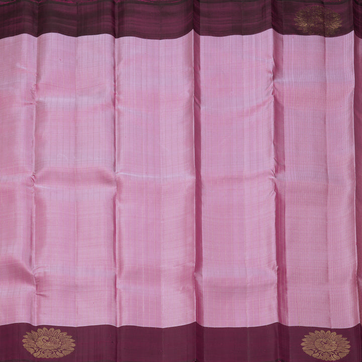 Hayagrivas Handloom Onion Pink Kanjivaram Silk Saree with Wine Purple Border KBF210E36-3