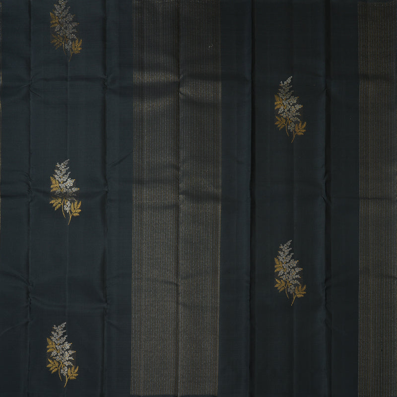 Hayagrivas Handloom Black Kanjivaram Silk Saree KBF210E38-1