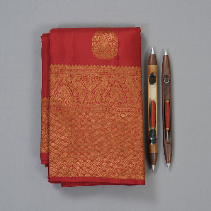 Hayagrivas Handloom Maroon Kanjivaram Silk Saree KBF210E39-1