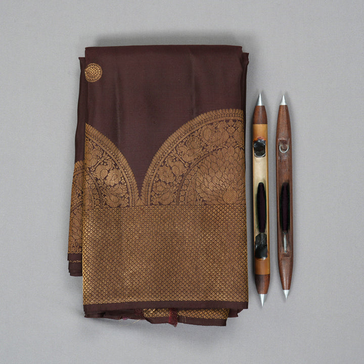 Hayagrivas Handloom Coffee Brown Kanjivaram Silk Saree KBF210E39-2