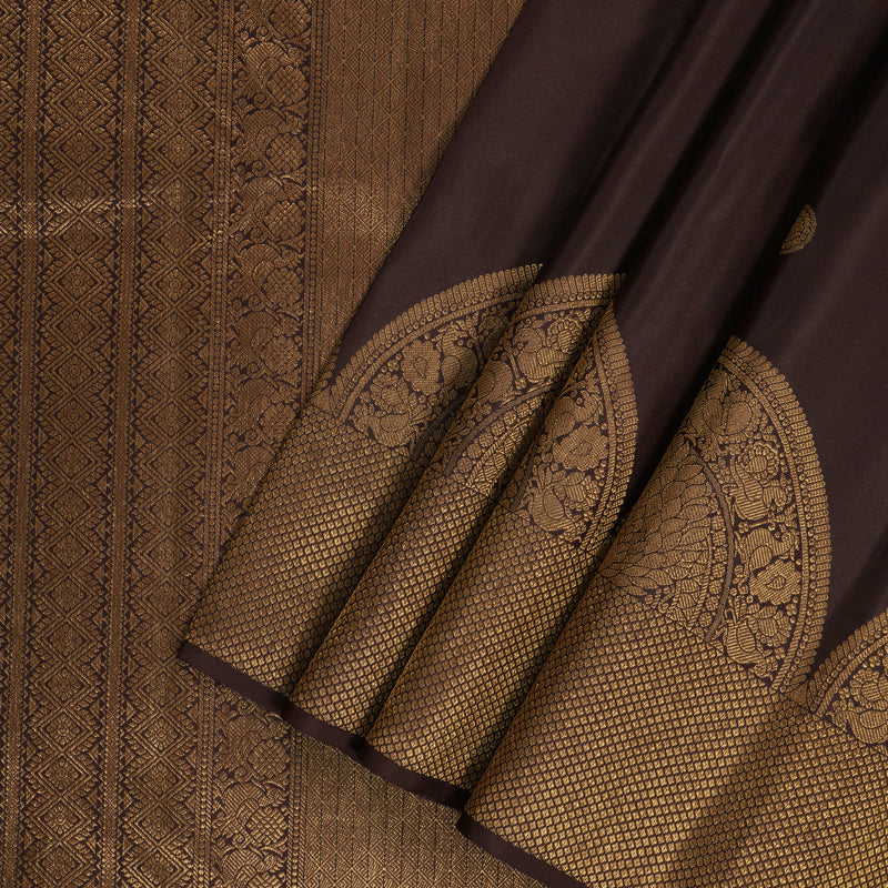Hayagrivas Handloom Coffee Brown Kanjivaram Silk Saree KBF210E39-2