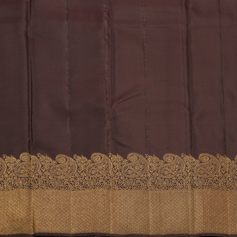 Hayagrivas Handloom Dark Brown Kanjivaram Silk Saree KBF210E39-3
