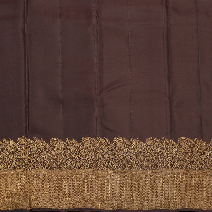 Hayagrivas Handloom Dark Brown Kanjivaram Silk Saree KBF210E39-3