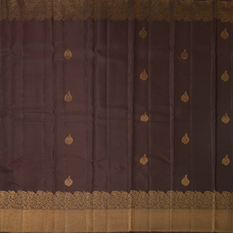 Hayagrivas Handloom Dark Brown Kanjivaram Silk Saree KBF210E39-3