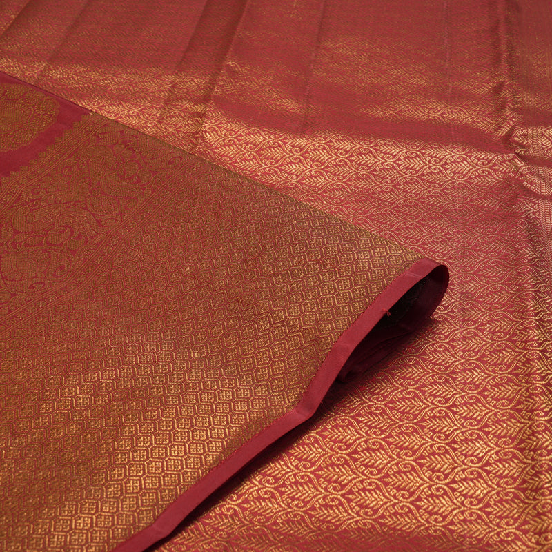 Hayagrivas Handloom Maroon Kanjivaram Silk Saree KBF210E39-5