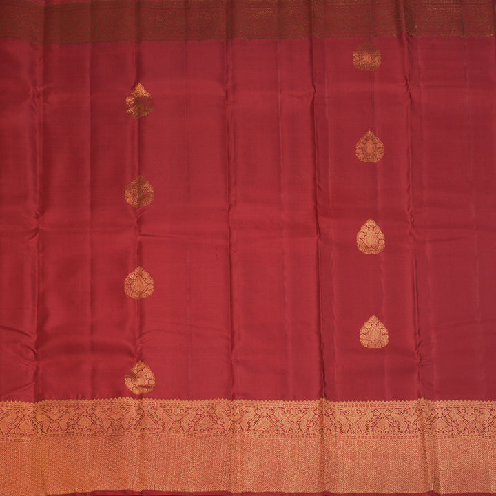 Hayagrivas Handloom Maroon Kanjivaram Silk Saree KBF210E39-5