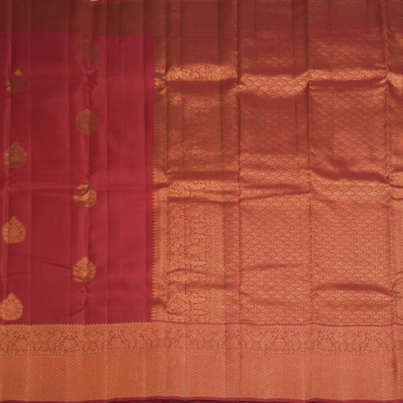 Hayagrivas Handloom Maroon Kanjivaram Silk Saree KBF210E39-5