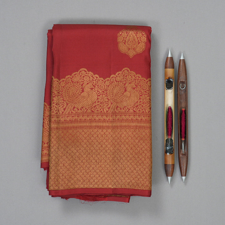 Hayagrivas Handloom Maroon Kanjivaram Silk Saree KBF210E39-9