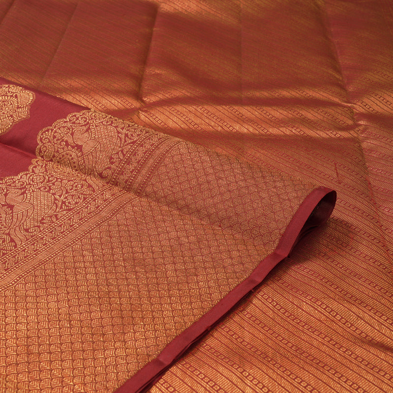Hayagrivas Handloom Maroon Kanjivaram Silk Saree KBF210E39-9
