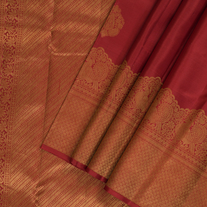 Hayagrivas Handloom Maroon Kanjivaram Silk Saree KBF210E39-9