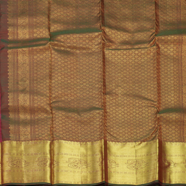 Hayagrivas Handloom Pink Kanjivaram Silk Saree with Manthalir Border KBF210E4-3