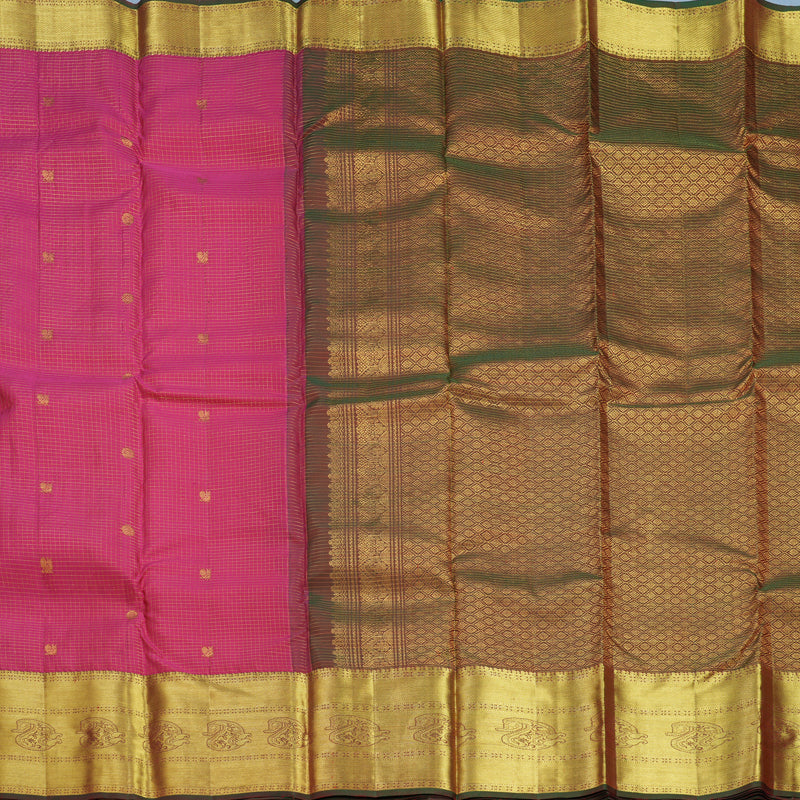 Hayagrivas Handloom Pink Kanjivaram Silk Saree with Manthalir Border KBF210E4-3