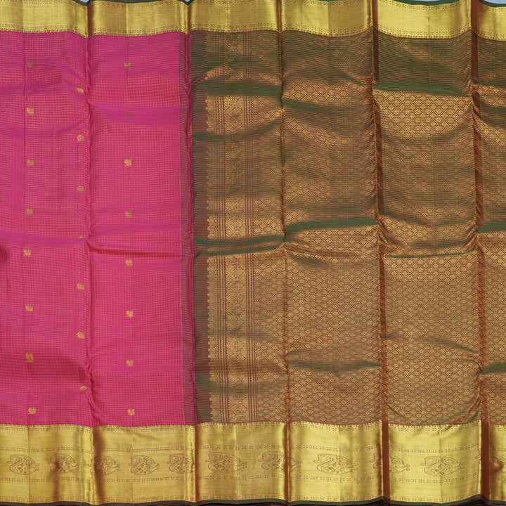 Hayagrivas Handloom Pink Kanjivaram Silk Saree with Manthalir Border KBF210E4-3