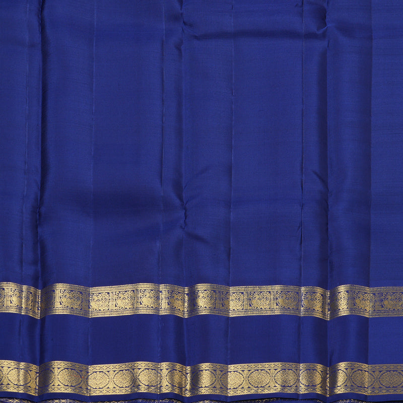 Hayagrivas Handloom Olive Green Kanjivaram Silk Saree with Dark Blue Border KBF210E6-1
