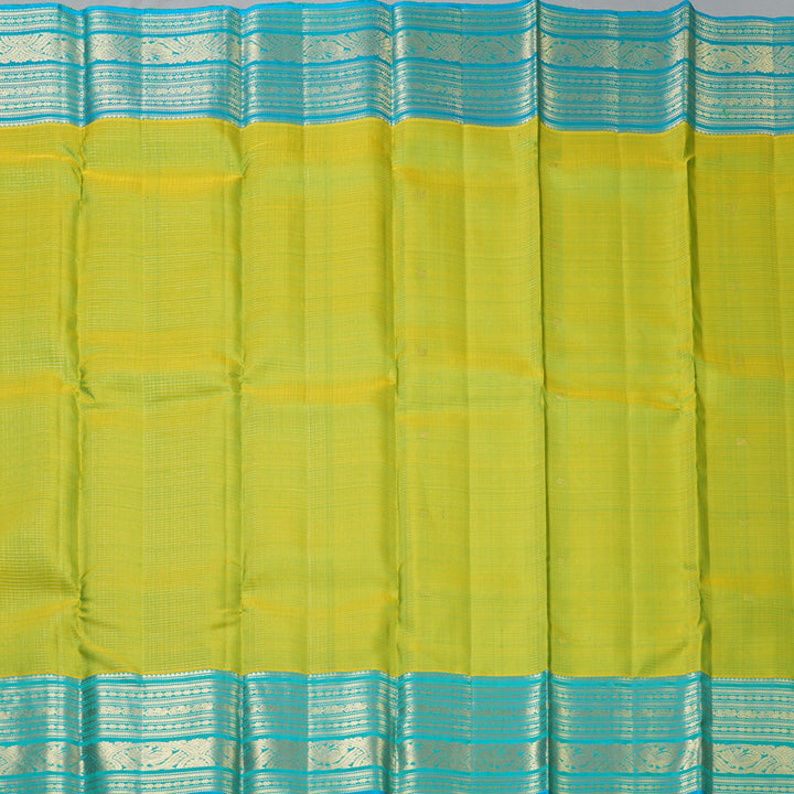 Hayagrivas Handloom Lime Green Kanjivaram Silk Saree KBF210E7-3