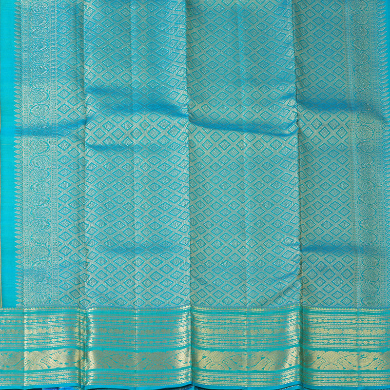 Hayagrivas Handloom Lime Green Kanjivaram Silk Saree KBF210E7-3