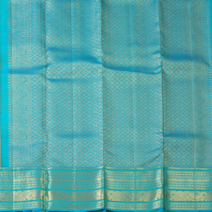Hayagrivas Handloom Lime Green Kanjivaram Silk Saree KBF210E7-3