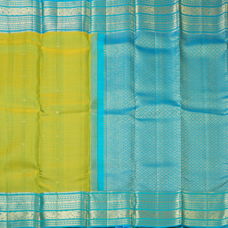 Hayagrivas Handloom Lime Green Kanjivaram Silk Saree KBF210E7-3