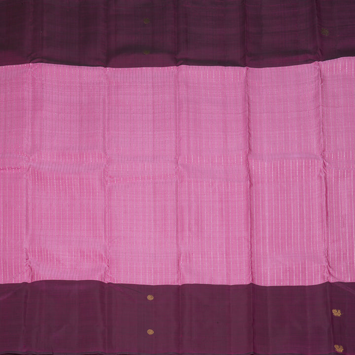 Hayagrivas Handloom Persian Pink Kanjivaram Silk Saree with Dark Purple Border KBF210E9-1