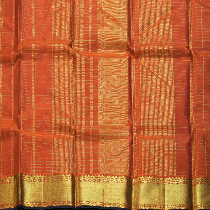 Hayagrivas Handloom Rust Orange Kanjivaram Silk Saree KBF211E12-1