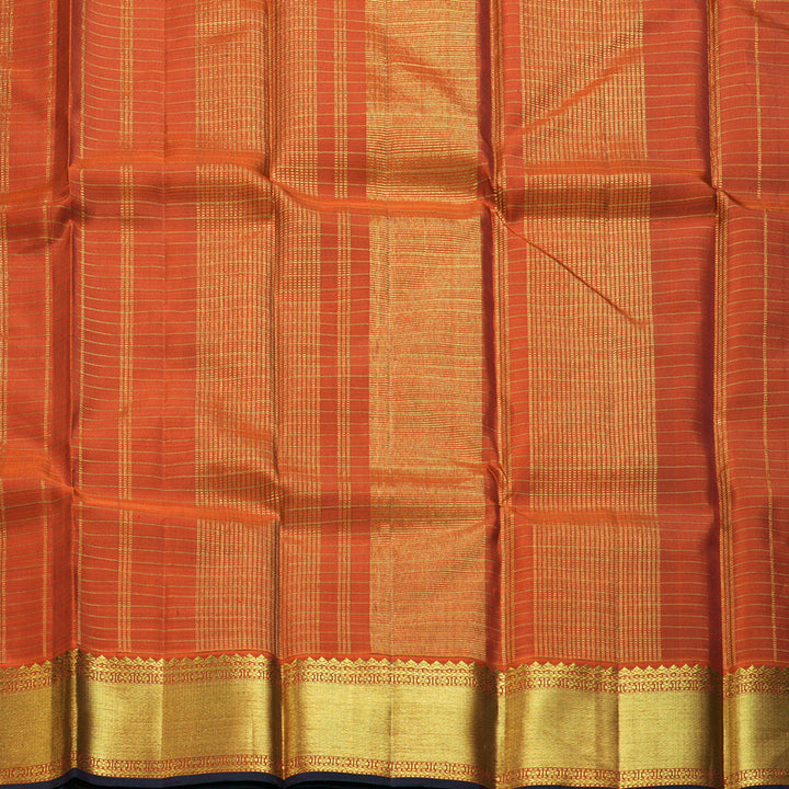 Hayagrivas Handloom Rust Orange Kanjivaram Silk Saree KBF211E12-1