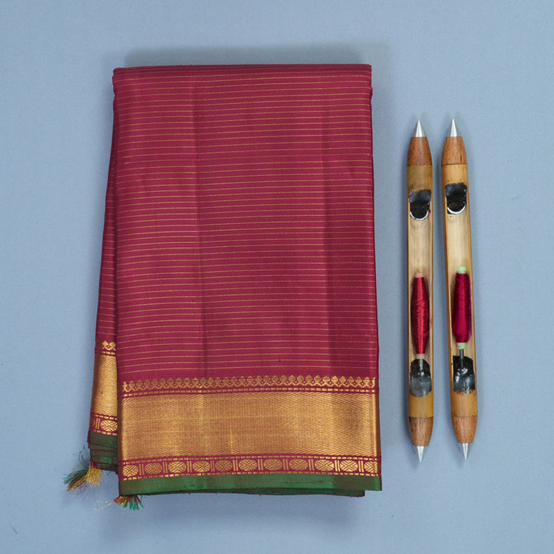 Hayagrivas Handloom Maroon Kanjivaram Silk Saree KBF211E13-1