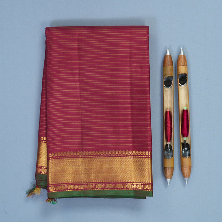 Hayagrivas Handloom Maroon Kanjivaram Silk Saree KBF211E13-1