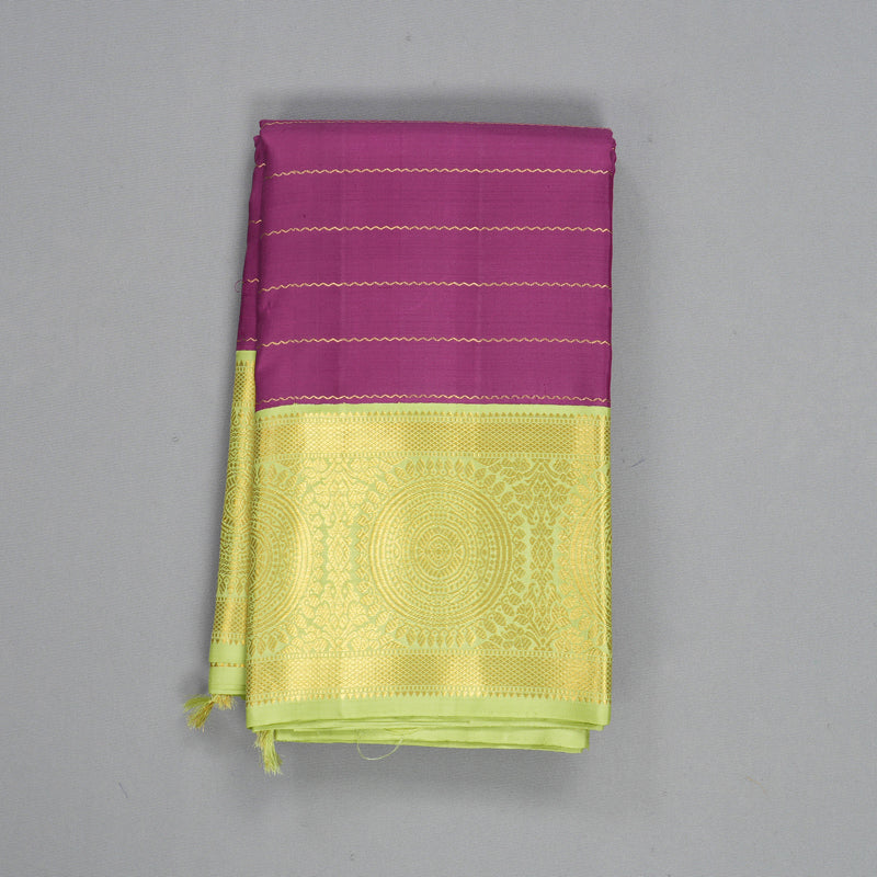 Hayagrivas Handloom Vadamalli Kanjivaram Silk Saree with Pista Green Border KBF211E14-1