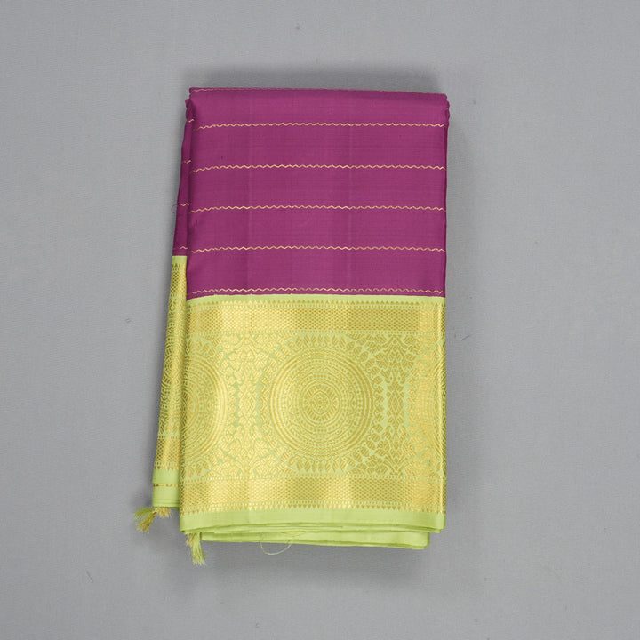 Hayagrivas Handloom Vadamalli Kanjivaram Silk Saree with Pista Green Border KBF211E14-1