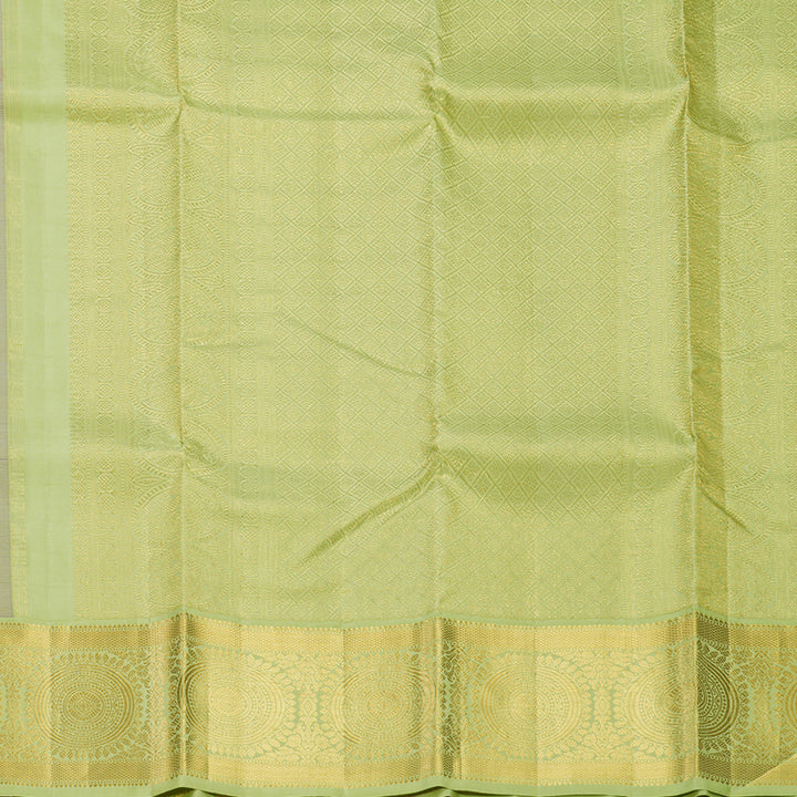 Hayagrivas Handloom Vadamalli Kanjivaram Silk Saree with Pista Green Border KBF211E14-1