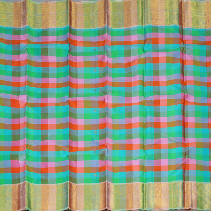 Hayagrivas Handloom Multicolour Checks Kanjivaram Silk Saree KBF211E17-1