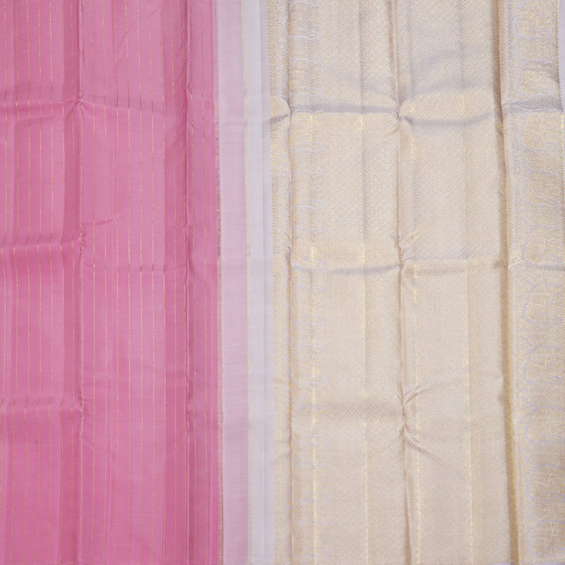 Hayagrivas Handloom Rose Pink Kanjivaram Silk Saree KBF211E22-1