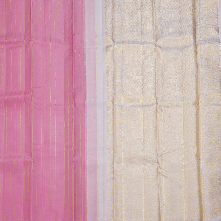 Hayagrivas Handloom Rose Pink Kanjivaram Silk Saree KBF211E22-1