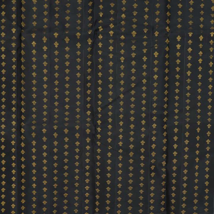 Hayagrivas Handloom Black &amp; Lilac Checks Kanjivaram Silk Saree KBF211E24-1
