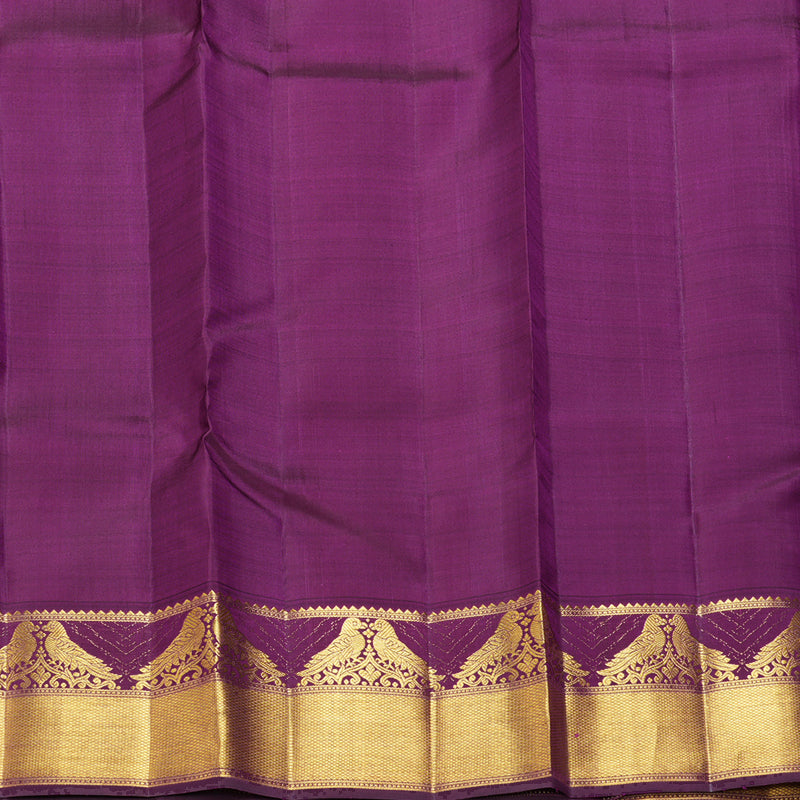 Hayagrivas Handloom Onion Pink Kanjivaram Silk Saree with Purple Border KBF211E25-1