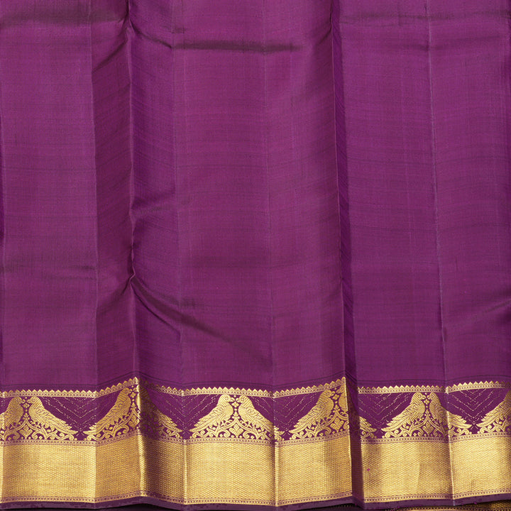Hayagrivas Handloom Onion Pink Kanjivaram Silk Saree with Purple Border KBF211E25-1