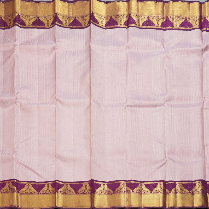 Hayagrivas Handloom Onion Pink Kanjivaram Silk Saree with Purple Border KBF211E25-1
